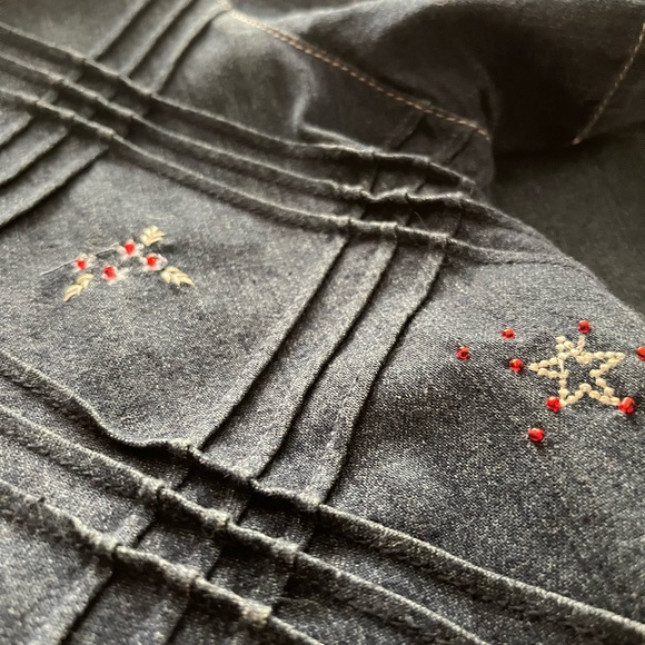 Koret City Blues Set Top Dress Womens Denim Embroidered Pintucks Patriotic. - Picture 14 of 16